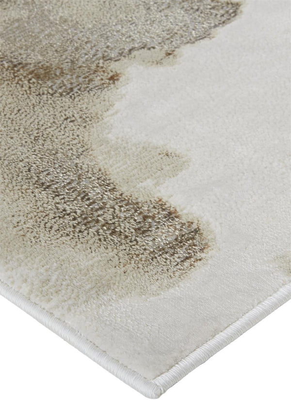 HomeRoots 4' Brown and Ivory Abstract Area Rug - Modern Comfort for Living Rooms, Bedrooms, and Entryways 13' X 20' 512937
