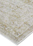 Homeroots 4' X 6' Gold And Ivory Floral Non Skid Area Rug  Polyester 512938