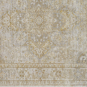 Homeroots 5' X 8' Ivory And Gold Floral Stain Resistant Area Rug  Polyester 512939