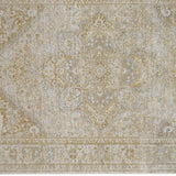 Homeroots 5' X 8' Ivory And Gold Floral Stain Resistant Area Rug  Polyester 512939