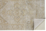 Homeroots 5' X 8' Ivory And Gold Floral Stain Resistant Area Rug  Polyester 512939