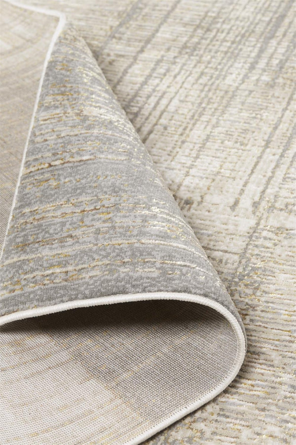 HomeRoots 4' Gray and Ivory Abstract Area Rug - Non-Skid Backing for Stability in Modern Living Spaces 7' X 10' 512959