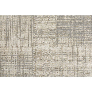 HomeRoots 4' Gray and Ivory Abstract Area Rug - Non-Skid Backing for Stability in Modern Living Spaces 8' Runner 512963