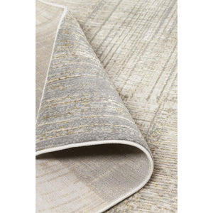 HomeRoots 4' Gray and Ivory Abstract Area Rug - Non-Skid Backing for Stability in Modern Living Spaces 8' Runner 512963