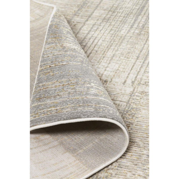 HomeRoots 4' Gray and Ivory Abstract Area Rug - Non-Skid Backing for Stability in Modern Living Spaces 8' Runner 512963