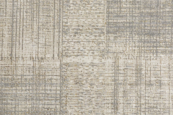 HomeRoots 4' Gray and Ivory Abstract Area Rug - Non-Skid Backing for Stability in Modern Living Spaces 12' X 15' 512964