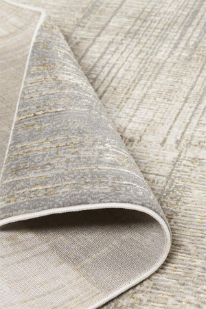 HomeRoots 4' Gray and Ivory Abstract Area Rug - Non-Skid Backing for Stability in Modern Living Spaces 12' X 18' 512965