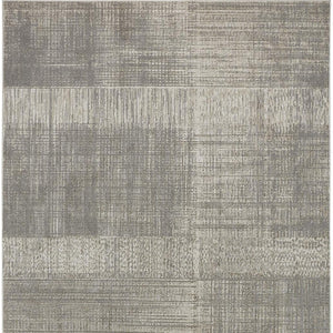 HomeRoots 4' Gray and Ivory Abstract Area Rug - Non-Skid Backing for Stability in Modern Living Spaces 13' X 20' 512966
