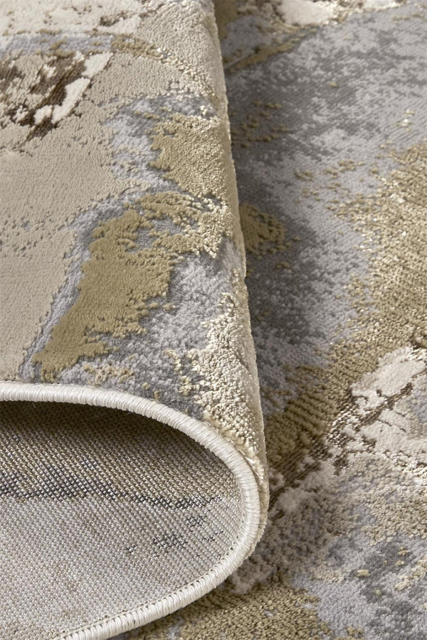 HomeRoots 4' Modern Abstract Area Rug in Soft Ivory, Brown, and Gray – Durable, Stylish, Low-Pile Design 10' X 13' 512972