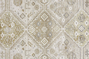 HomeRoots 4' Elegant Gold and Ivory Floral Area Rug - Non-Skid, Soft, Low-Profile Design for Any Room 7' X 10' 512980