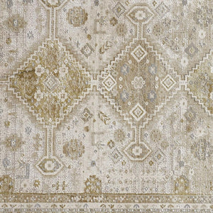 HomeRoots 4' Elegant Gold and Ivory Floral Area Rug - Non-Skid, Soft, Low-Profile Design for Any Room 10' X 13' 512983