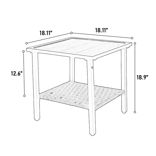 English Elm Outdoor Swivel Rocker Chairs Set 3-Piece with Table, 360° Rocking Chairs, Heavy-Duty Rattan Patio Set W640P256770