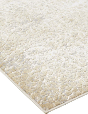 HomeRoots 4' Contemporary Gold Gray Ivory Abstract Area Rug for Modern Living Spaces - Durable & Stylish Design 4' X 6' 512985