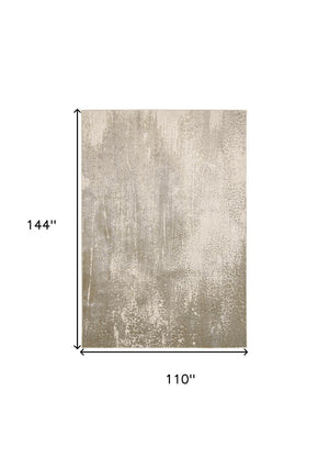 HomeRoots 4' Contemporary Gold Gray Ivory Abstract Area Rug for Modern Living Spaces - Durable & Stylish Design 9' X 12' 512988