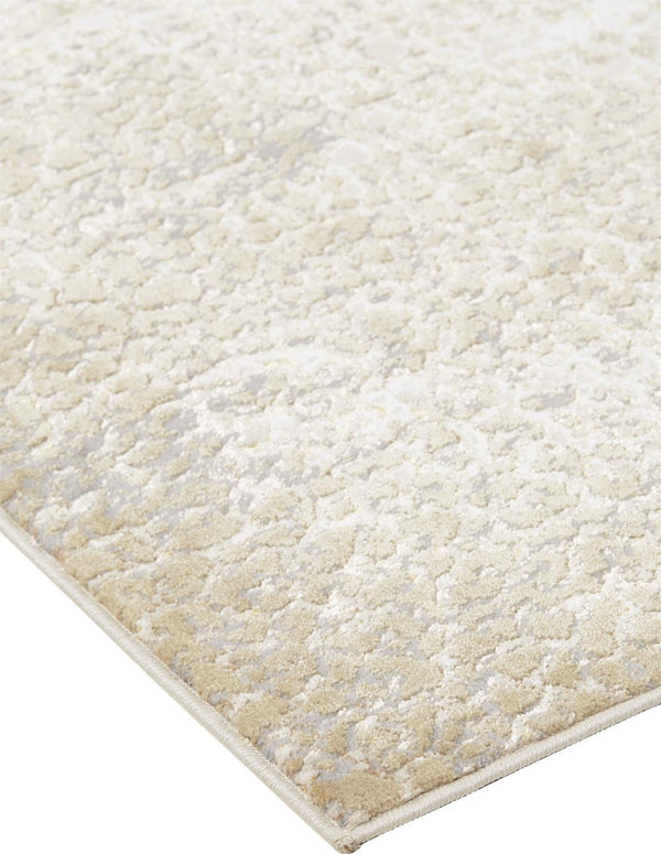 HomeRoots 4' Contemporary Gold Gray Ivory Abstract Area Rug for Modern Living Spaces - Durable & Stylish Design 12' X 18' 512993