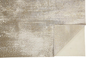 HomeRoots 4' Contemporary Gold Gray Ivory Abstract Area Rug for Modern Living Spaces - Durable & Stylish Design 12' X 18' 512993