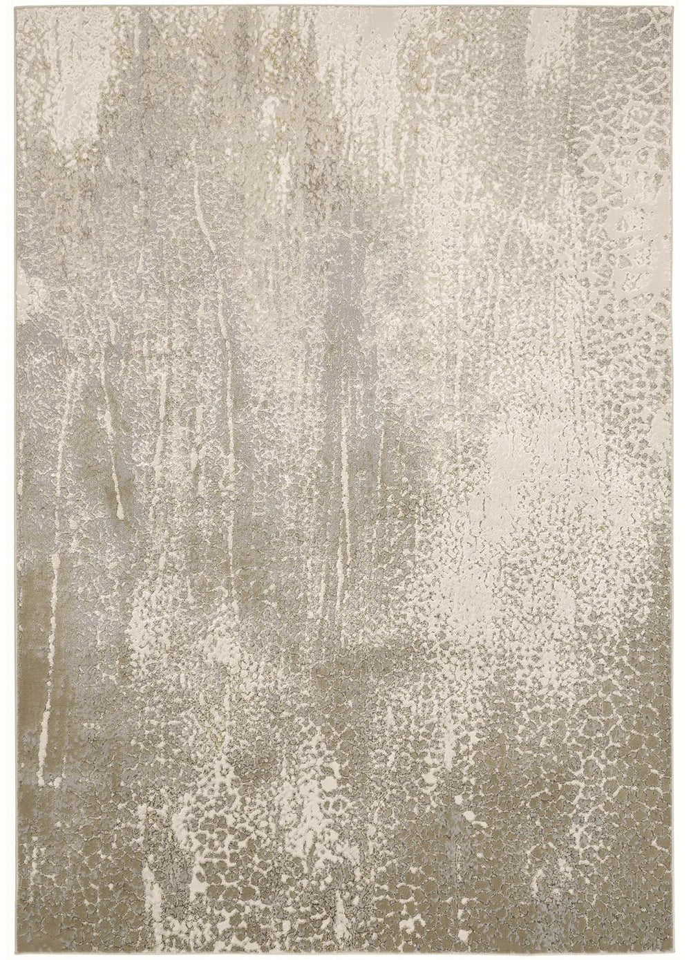 HomeRoots 4' Contemporary Gold Gray Ivory Abstract Area Rug for Modern Living Spaces - Durable & Stylish Design 13' X 20' 512994