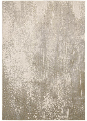 HomeRoots 4' Contemporary Gold Gray Ivory Abstract Area Rug for Modern Living Spaces - Durable & Stylish Design 13' X 20' 512994