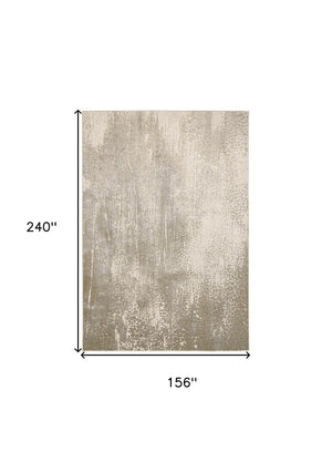 HomeRoots 4' Contemporary Gold Gray Ivory Abstract Area Rug for Modern Living Spaces - Durable & Stylish Design 13' X 20' 512994