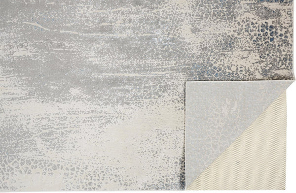HomeRoots 4' Contemporary Abstract Area Rug in Ivory, Gray, and Blue – Elevate Your Living Space Elegantly 5' X 8' 512996