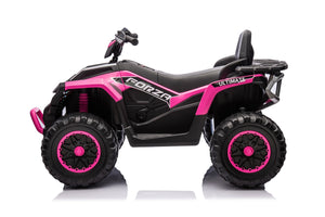 English Elm Kids Electric Atv 24v 4wd Two Passenger Ride on with Eva Tires and Suspension Pink W1620S00002