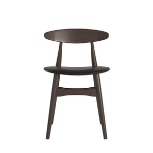 Homelegance Lena Faux Leather Dining Chair Set of Two Mid-century Rubberwood Frame 512BKU-BKS