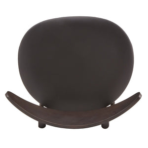Lena Faux Leather Dining Chair Set of Two Mid-century Rubberwood Frame