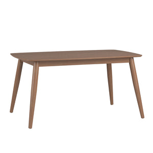 Arne 60 Inch Rectangular Dining Table with Mid-century Tapered Legs and Natural Grain