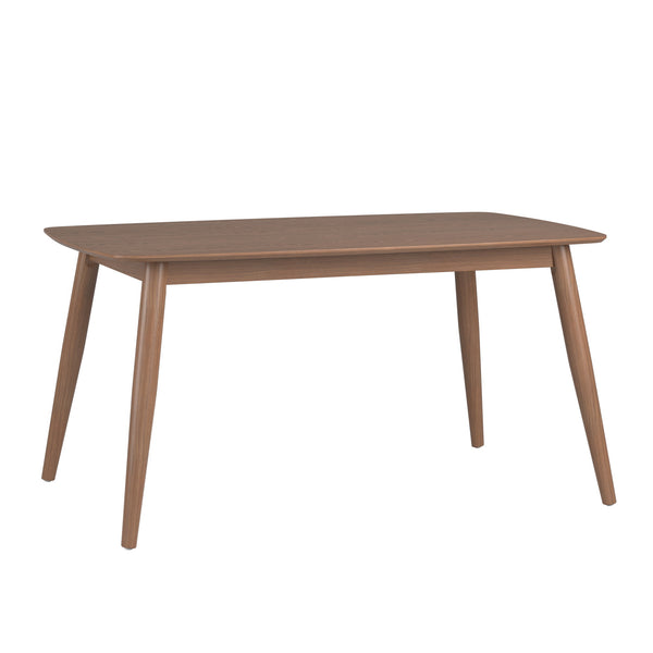 Arne 60 Inch Rectangular Dining Table with Mid-century Tapered Legs and Natural Grain