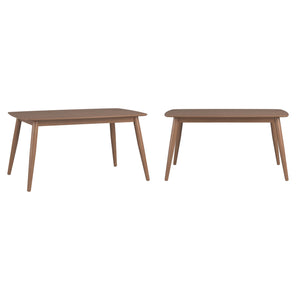 Arne 60 Inch Rectangular Dining Table with Mid-century Tapered Legs and Natural Grain
