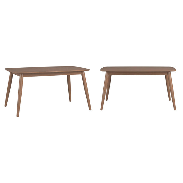 Arne 60 Inch Rectangular Dining Table with Mid-century Tapered Legs and Natural Grain