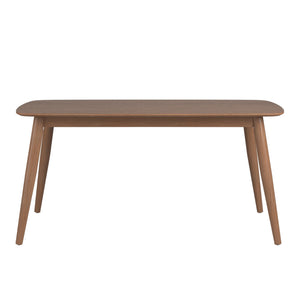 Arne 66 Inch Rectangular Mid-century Dining Table with Veneer Top and Tapered Legs