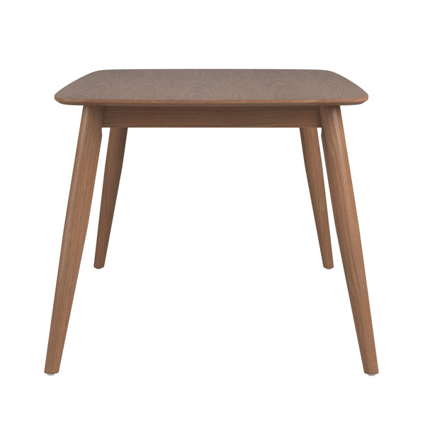 Arne 66 Inch Rectangular Mid-century Dining Table with Veneer Top and Tapered Legs