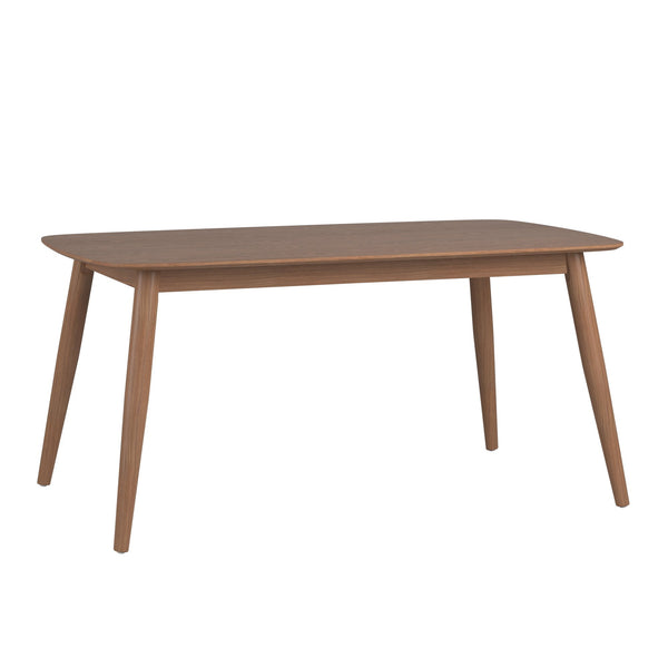 Arne 66 Inch Rectangular Mid-century Dining Table with Veneer Top and Tapered Legs