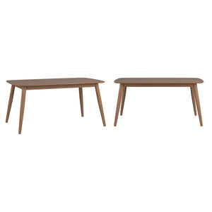 Arne 66 Inch Rectangular Mid-century Dining Table with Veneer Top and Tapered Legs