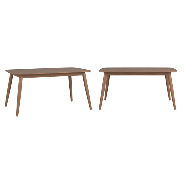 Arne 66 Inch Rectangular Mid-century Dining Table with Veneer Top and Tapered Legs