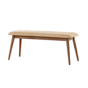 Homelegance Arne Mid-century Upholstered Foam Cushion Bench Tapered Rubberwood Legs Entryway Seating Dark Oak 512N-BF13(3A)
