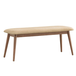 Arne Mid-century Upholstered Foam Cushion Bench Tapered Rubberwood Legs Entryway Seating