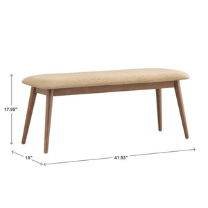 Arne Mid-century Upholstered Foam Cushion Bench Tapered Rubberwood Legs Entryway Seating