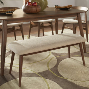 Arne Mid-century Upholstered Foam Cushion Bench Tapered Rubberwood Legs Entryway Seating