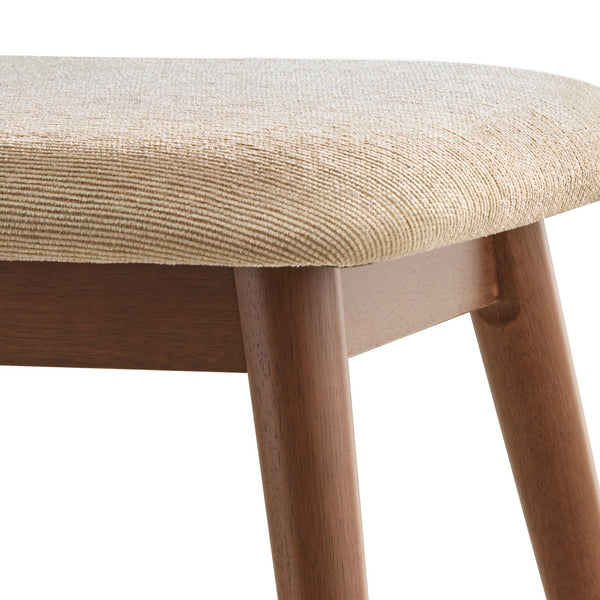 Arne Mid-century Upholstered Foam Cushion Bench Tapered Rubberwood Legs Entryway Seating
