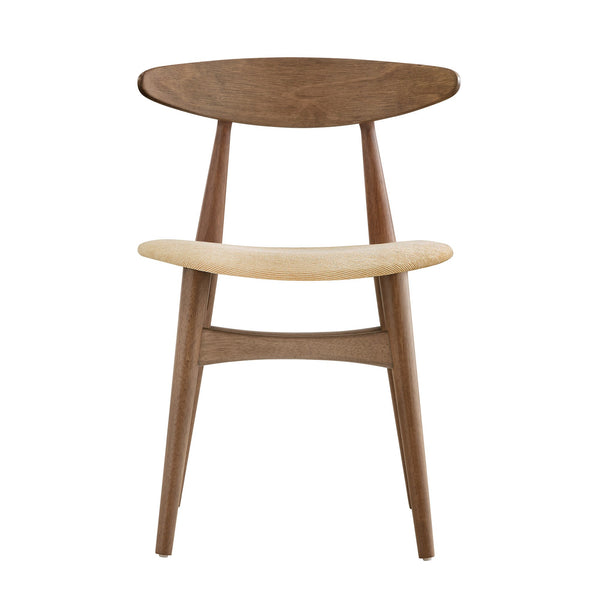 Homelegance Arne Mid-century Rubberwood Dining Chair with Cushioned Fabric Seat Modern Scandinavian Dark Oak 512NU-BFS(3A)
