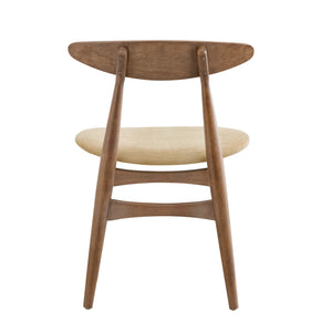Arne Mid-century Rubberwood Dining Chair with Cushioned Fabric Seat Modern Scandinavian