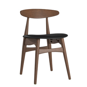 Arne Mid-century Faux Leather Dining Chair Set with Sturdy Rubberwood Legs