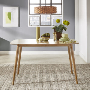 Arne Rubberwood Counter Table Mid-century Tapered Legs Natural Veneer