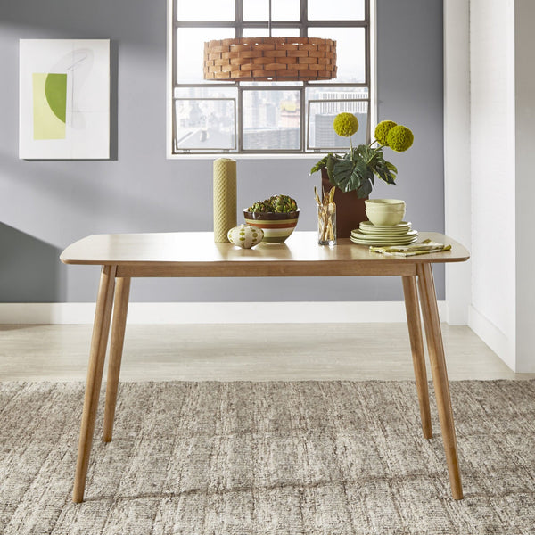 Arne Rubberwood Counter Table Mid-century Tapered Legs Natural Veneer