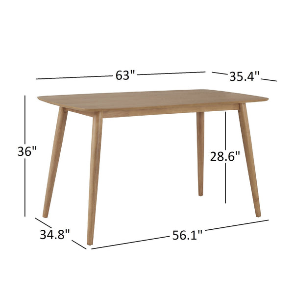 Arne Rubberwood Counter Table Mid-century Tapered Legs Natural Veneer
