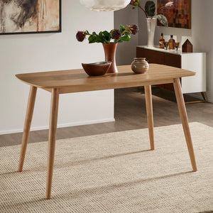 Arne Rubberwood Counter Table Mid-century Tapered Legs Natural Veneer