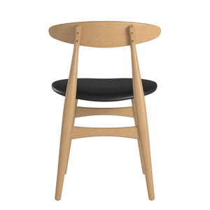 Arne Mid-century Faux Leather Dining Chair Set with Sturdy Rubberwood Legs