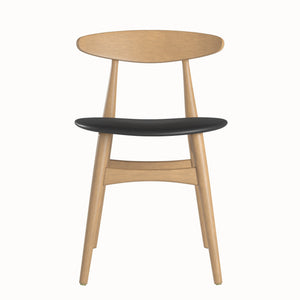 Arne Mid-century Faux Leather Dining Chair Set with Sturdy Rubberwood Legs